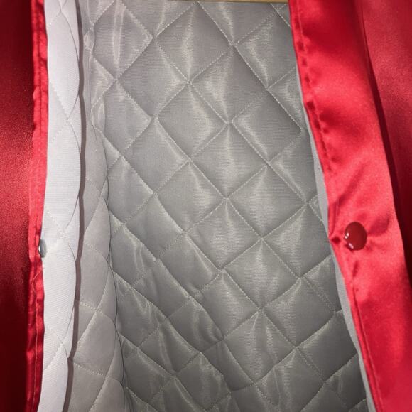 Vtg 90s Chicago Bulls Red Satin Jacket Swingster USA Made NWT Deadstock Men’s XL - Picture 11 of 16